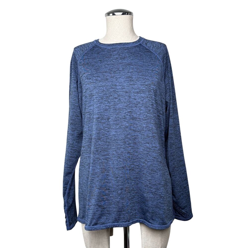 Cuddl Duds ClimateRight Thermal Top Blue Black Base Layer Size XL Stretch Warm
